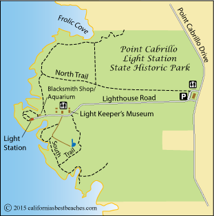 map of Point Cabrillo Light Station State Historic Park, Mendocino County, CA