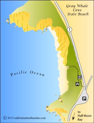 map of Gray Whale Cove, San Mateo County, CA