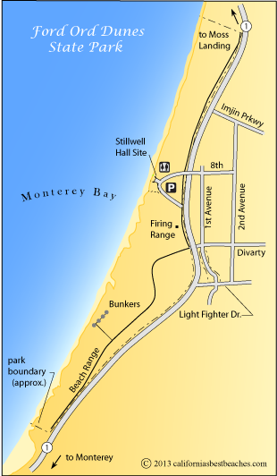 Map of Fort Ord Dunes State Park, Monterey County, CA