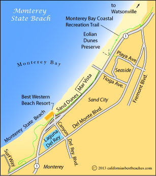 Monterey State Beach Map, Monterey County, CA