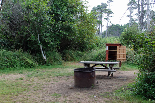 campsite  at MacKerricher State Park, Mendocino County, CA