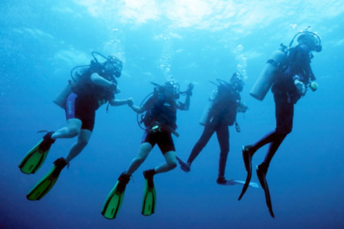 scuba divers in Monterey Bay, CA