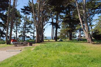 camping at New Brighton Beach, Santa Cruz County, CA